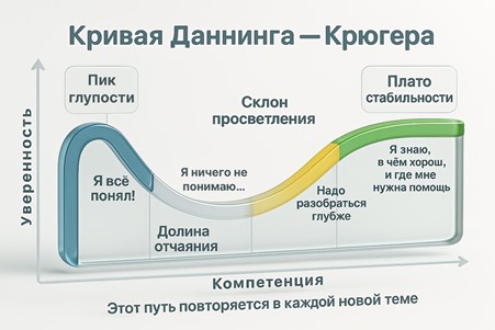 Кривая уверенности: как работает эффект Даннинга — Крюгера и как его ...